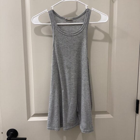Intimately By Free People Tops - Free People Intimately Gray Racer Back Tank Medium Distressed Hem Boho Layering